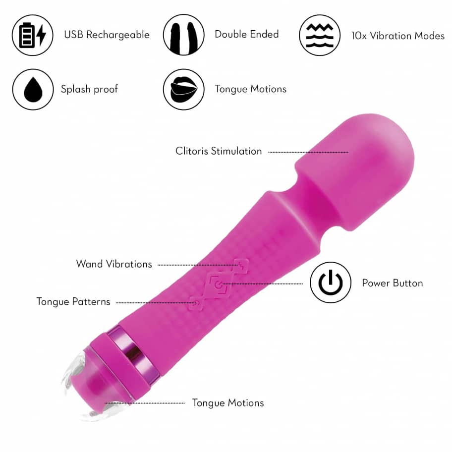 SUCTION DOUBLE END WAND PINK