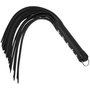 spartacus kraftig strap whip læder flogger pisk 50 cm black