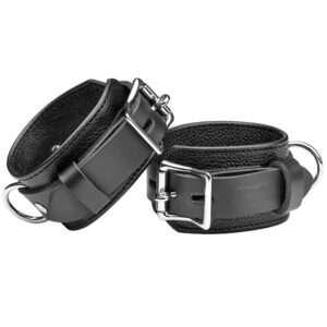 strict leather deluxe låsbare håndleds manchetter