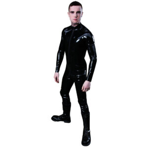 mister b rubber full body suit with zipper