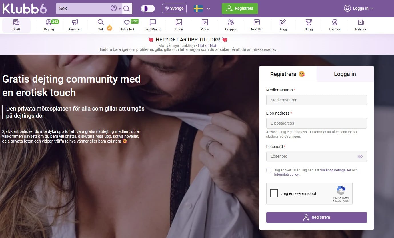 Klubb6 hemsida